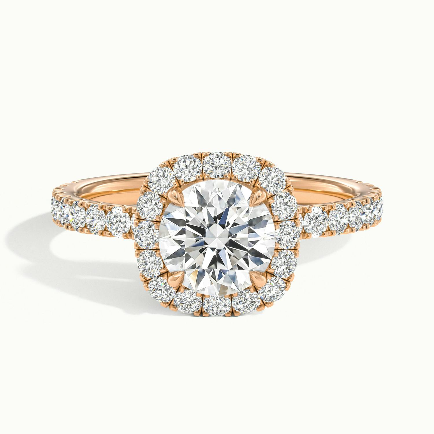 Estoria Round Pavé Halo Engagement Ring