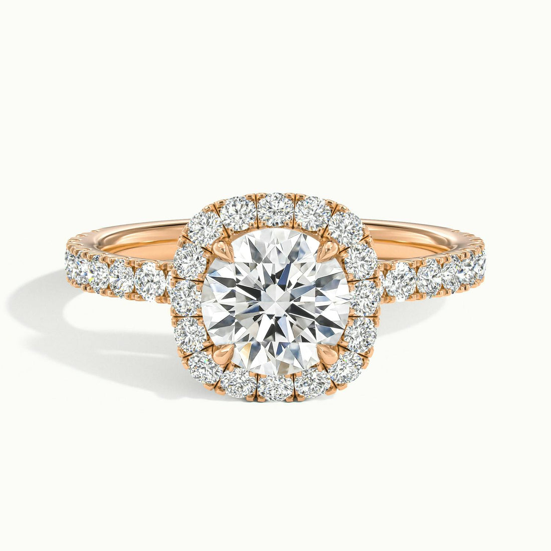 Estoria Round Pavé Halo Engagement Ring