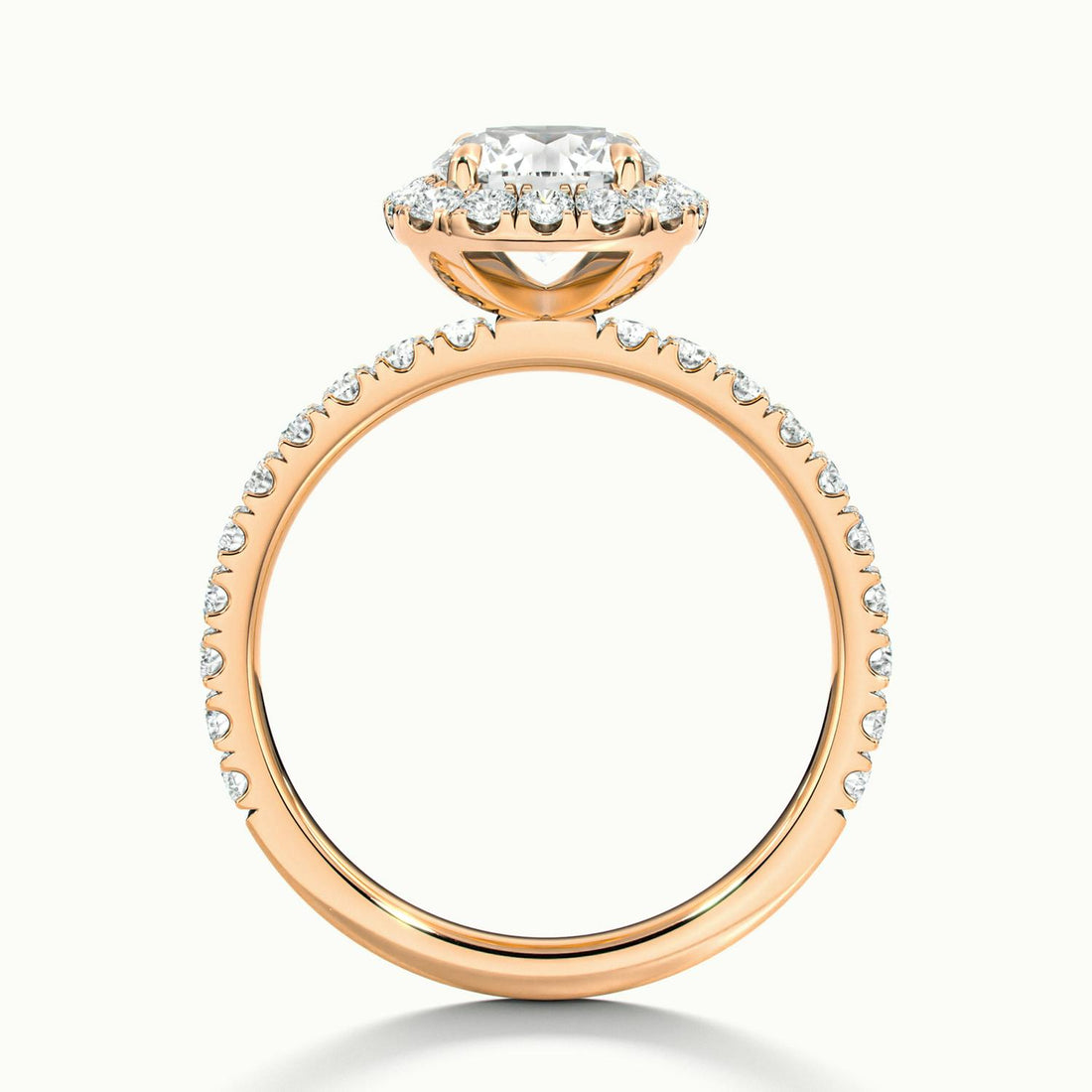 Estoria Round Pavé Halo Engagement Ring