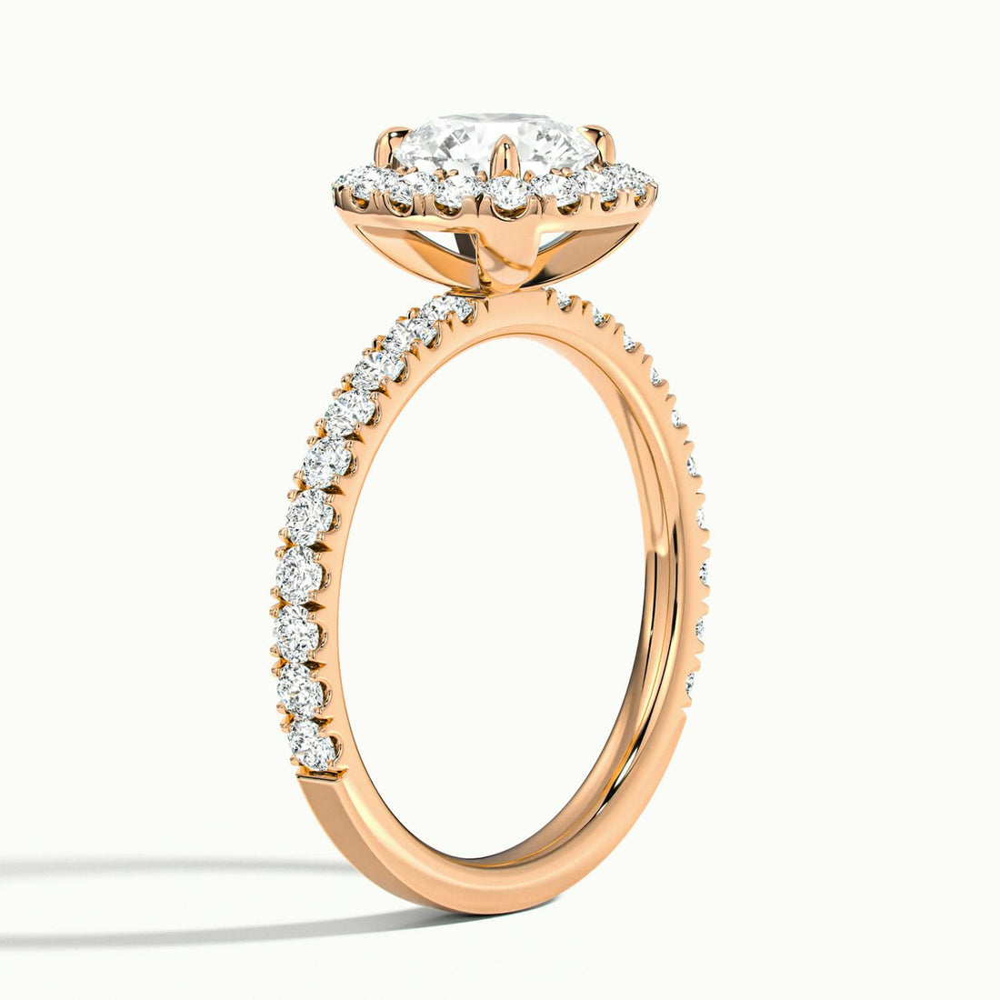 Estoria Round Pavé Halo Engagement Ring