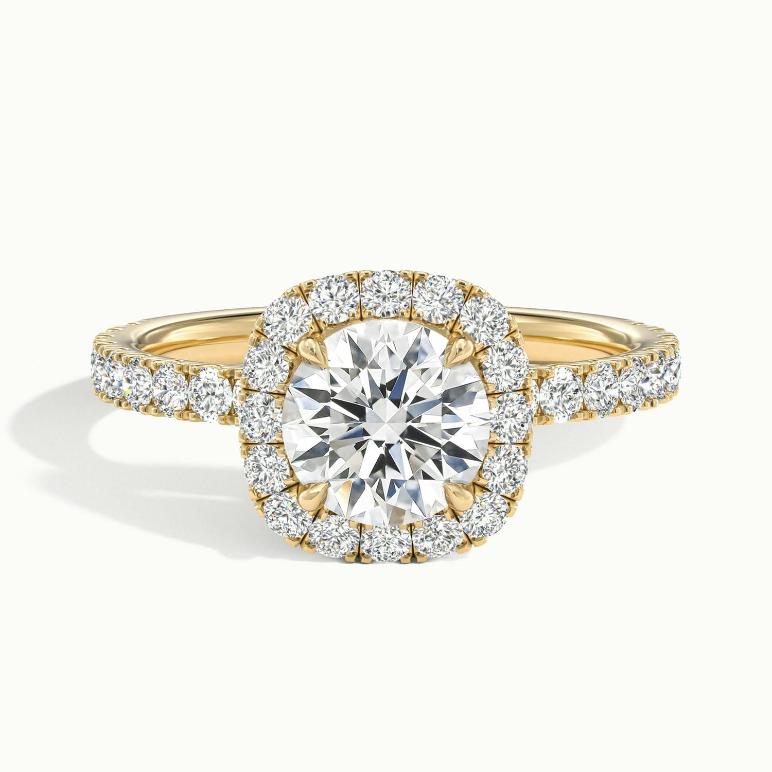 Estoria Round Pavé Halo Engagement Ring