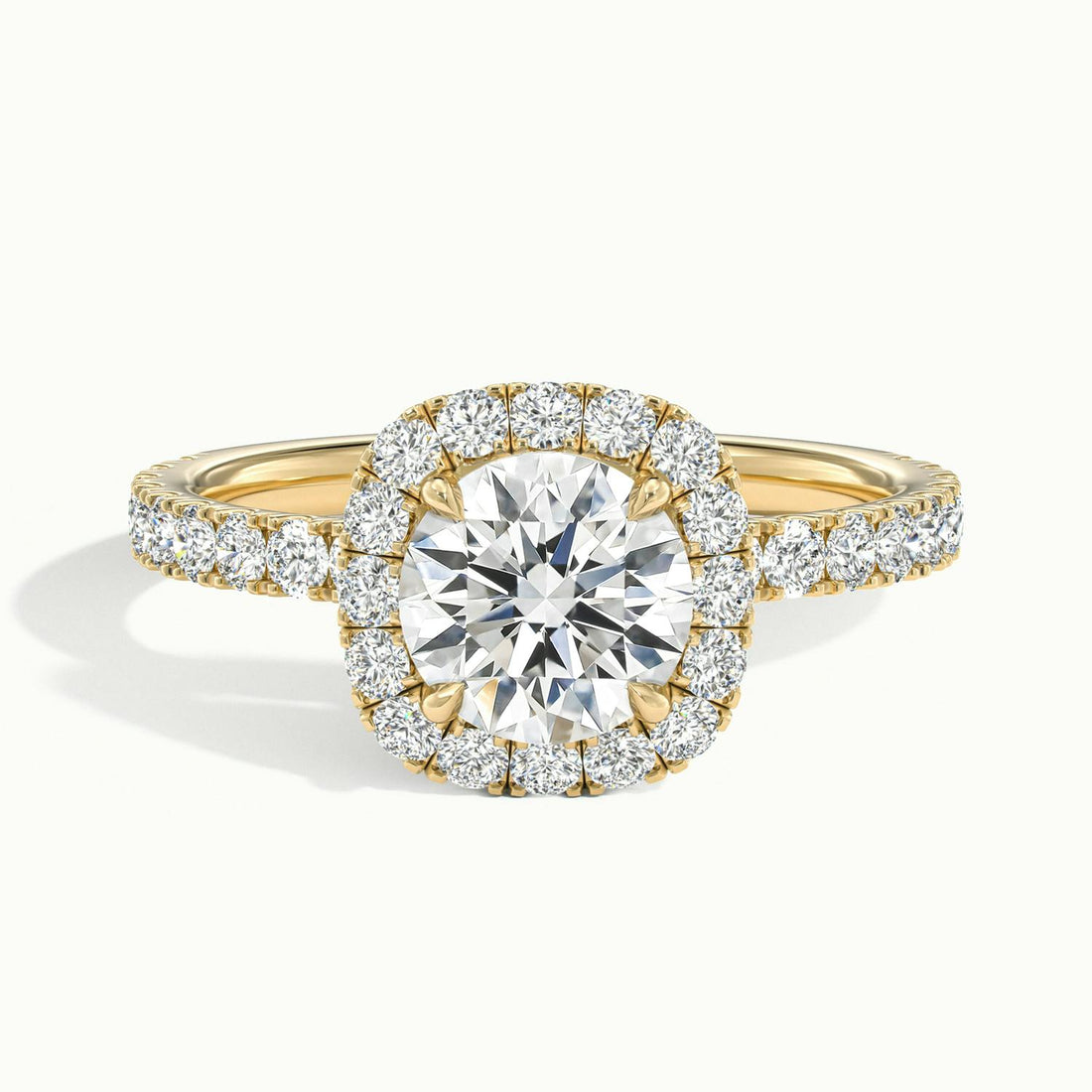 Estoria Round Pavé Halo Engagement Ring