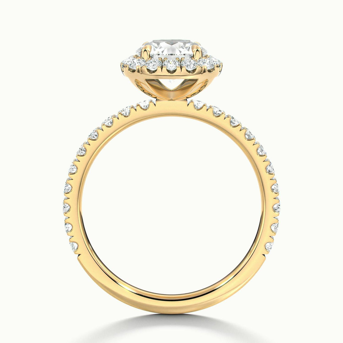 Estoria Round Pavé Halo Engagement Ring