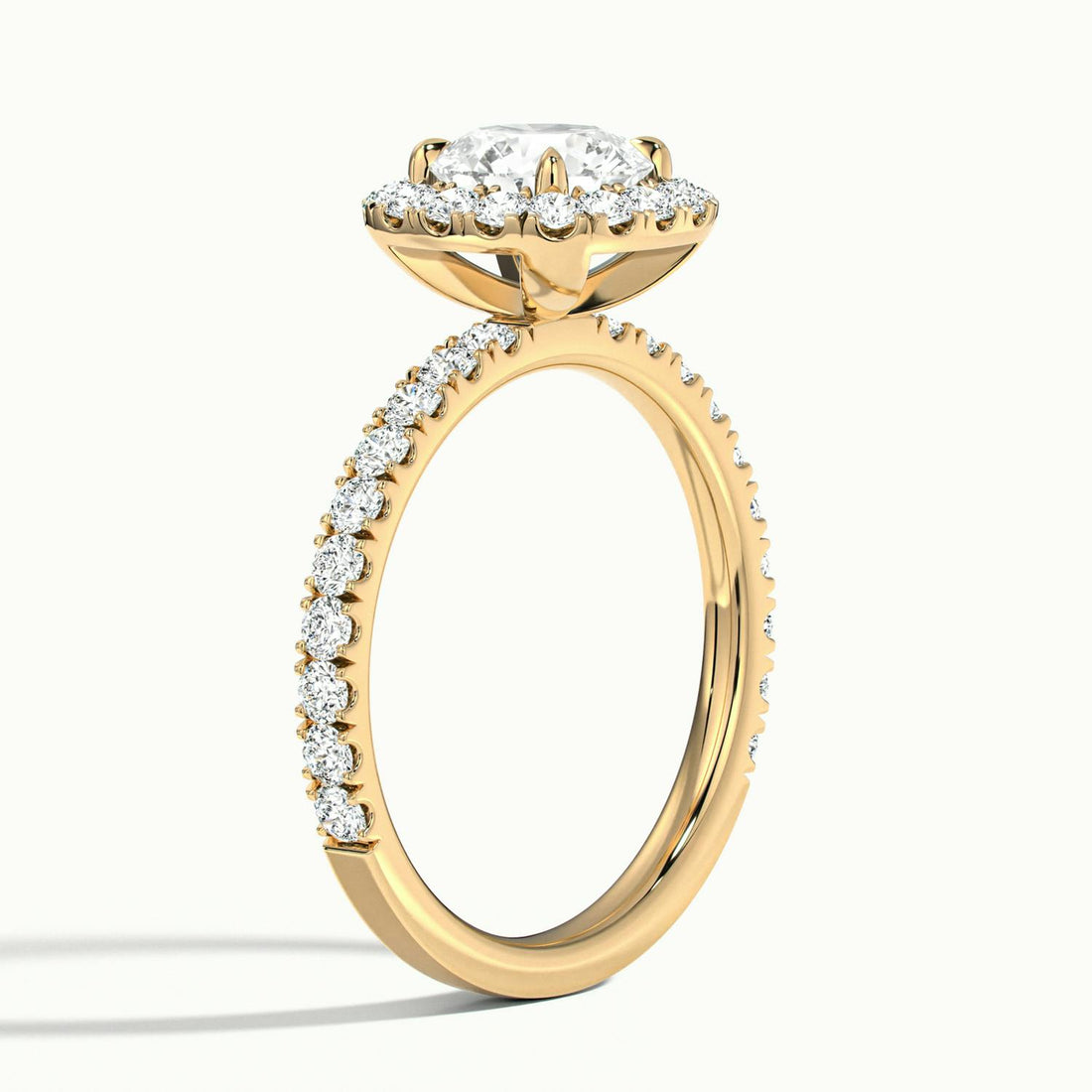 Estoria Round Pavé Halo Engagement Ring