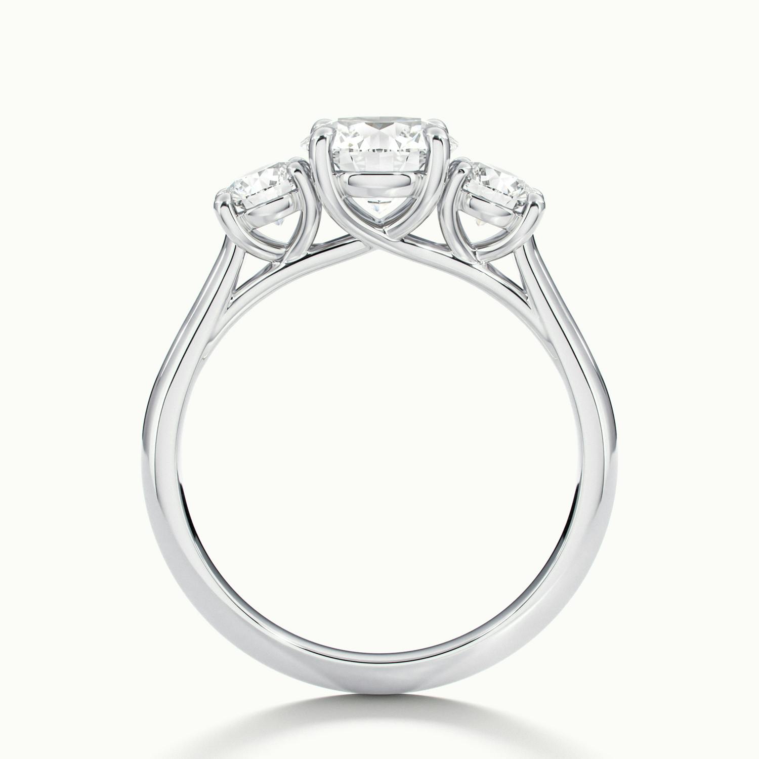 Fiorielle Round Three Stone Diamond Engagement Ring