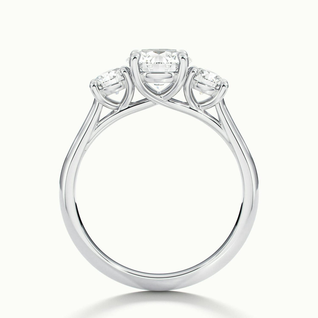 Fiorielle Round Three Stone Diamond Engagement Ring