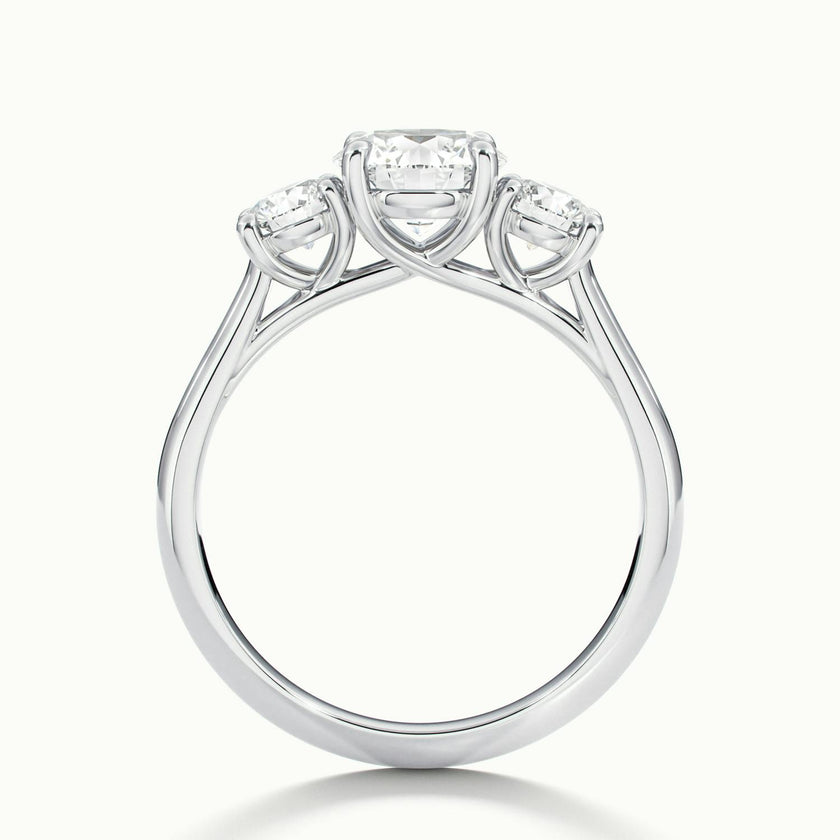 Fiorielle Round Three Stone Diamond Engagement Ring