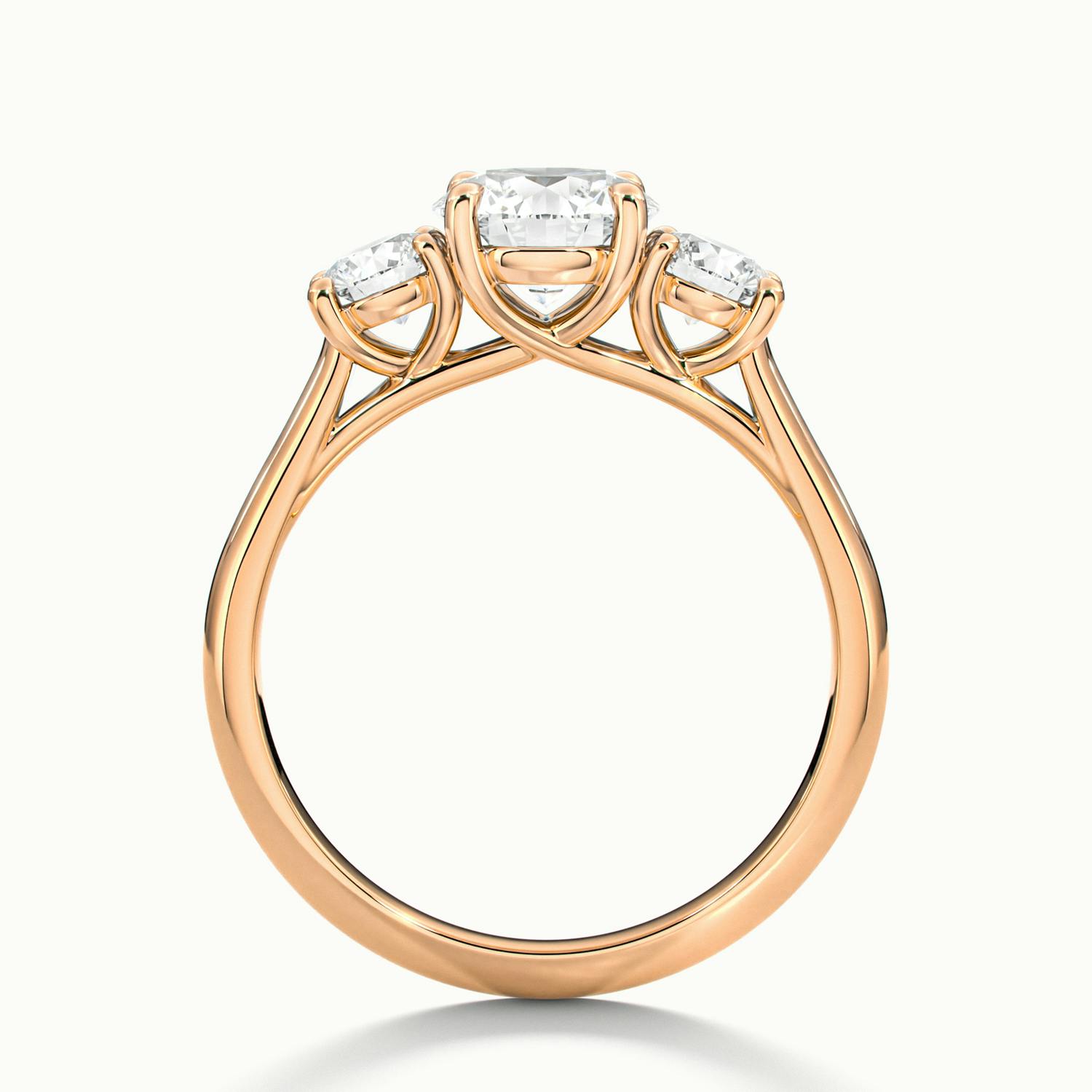 Fiorielle Round Three Stone Diamond Engagement Ring