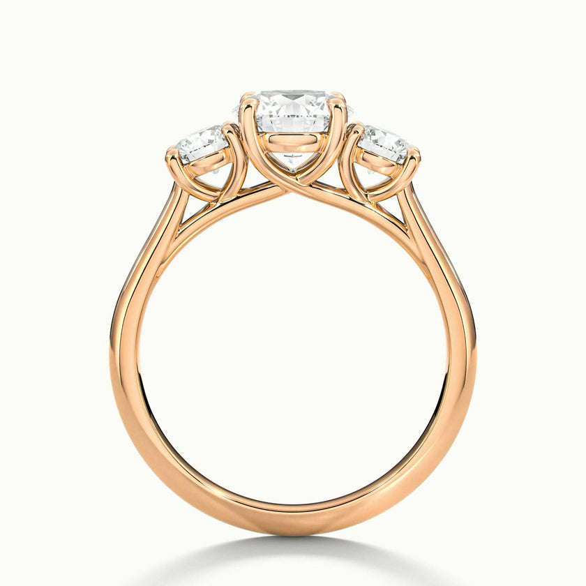 Fiorielle Round Three Stone Diamond Engagement Ring