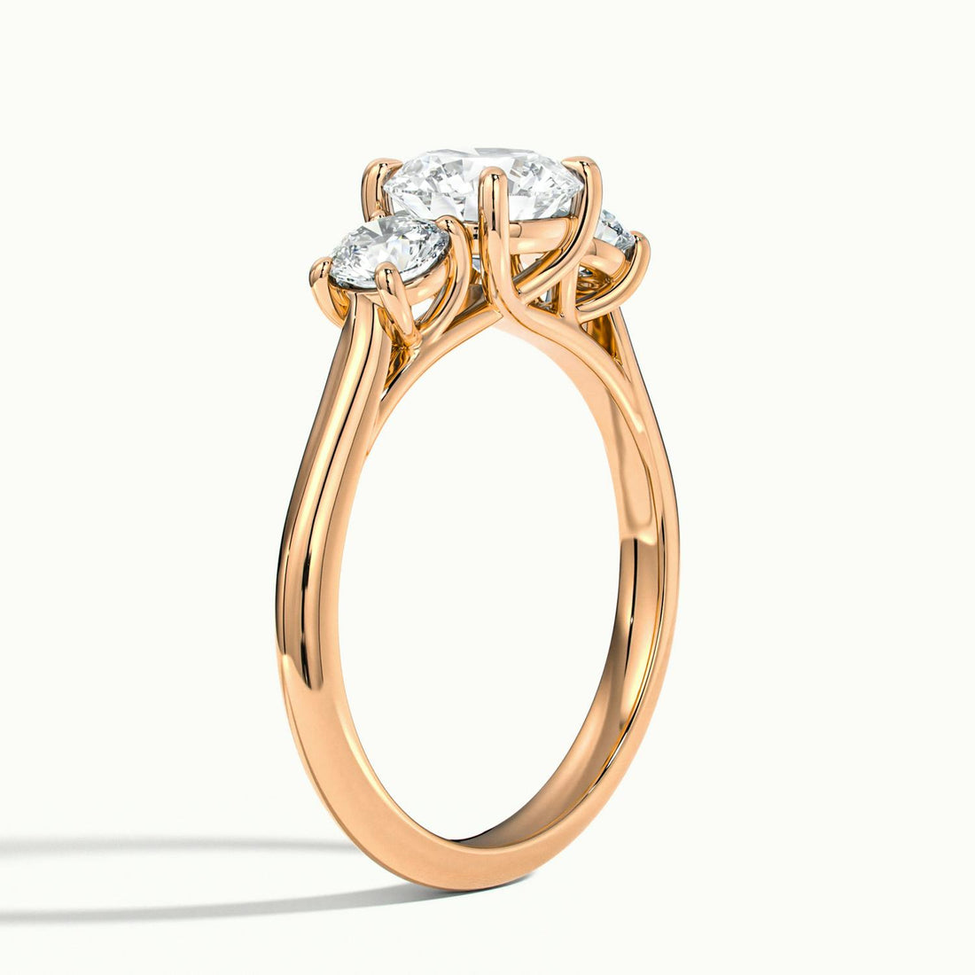 Fiorielle Round Three Stone Diamond Engagement Ring