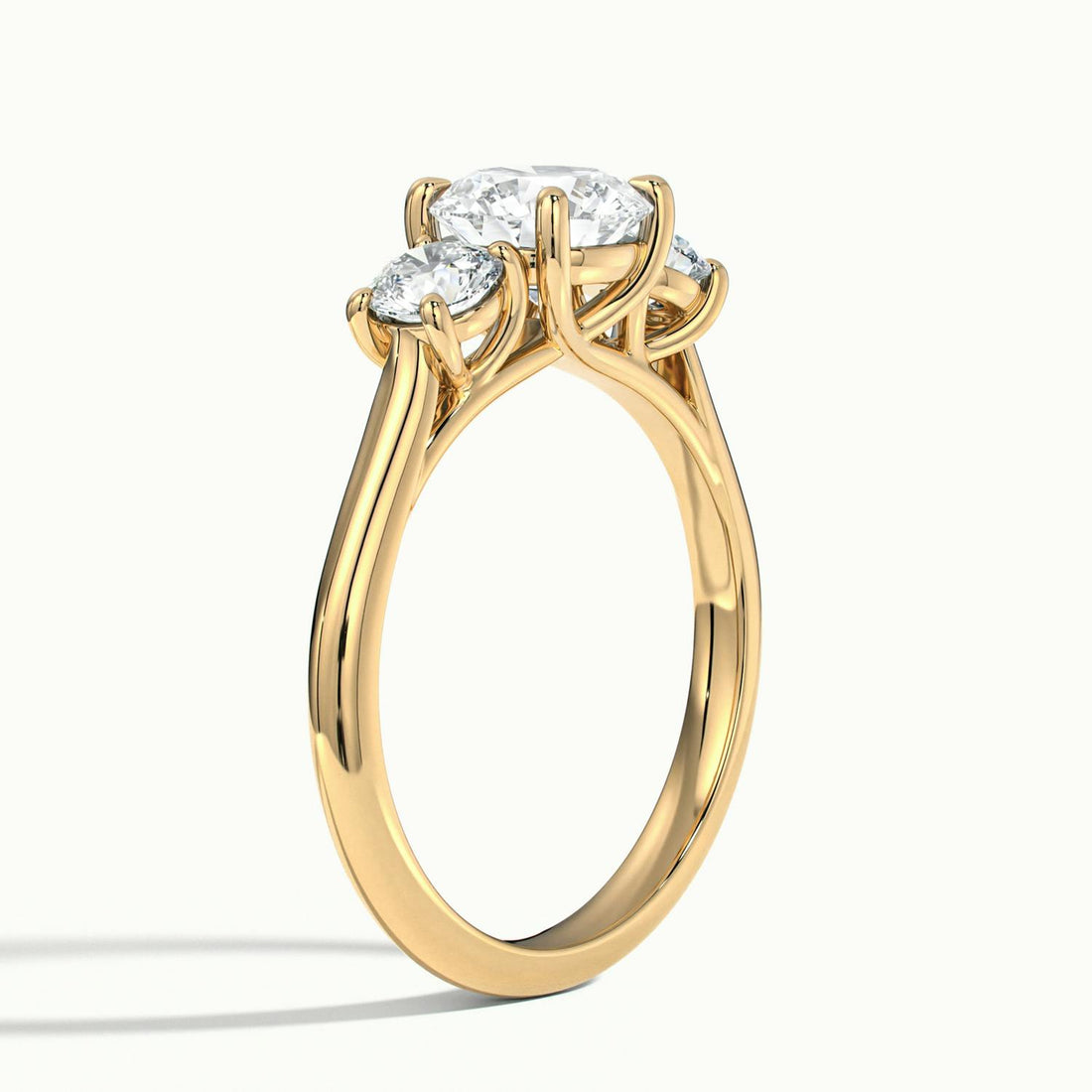 Fiorielle Round Three Stone Diamond Engagement Ring