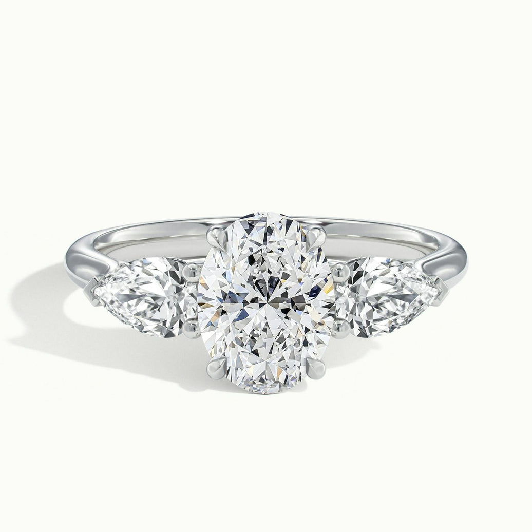Veyrra Oval Pear Side Stone Engagement Ring