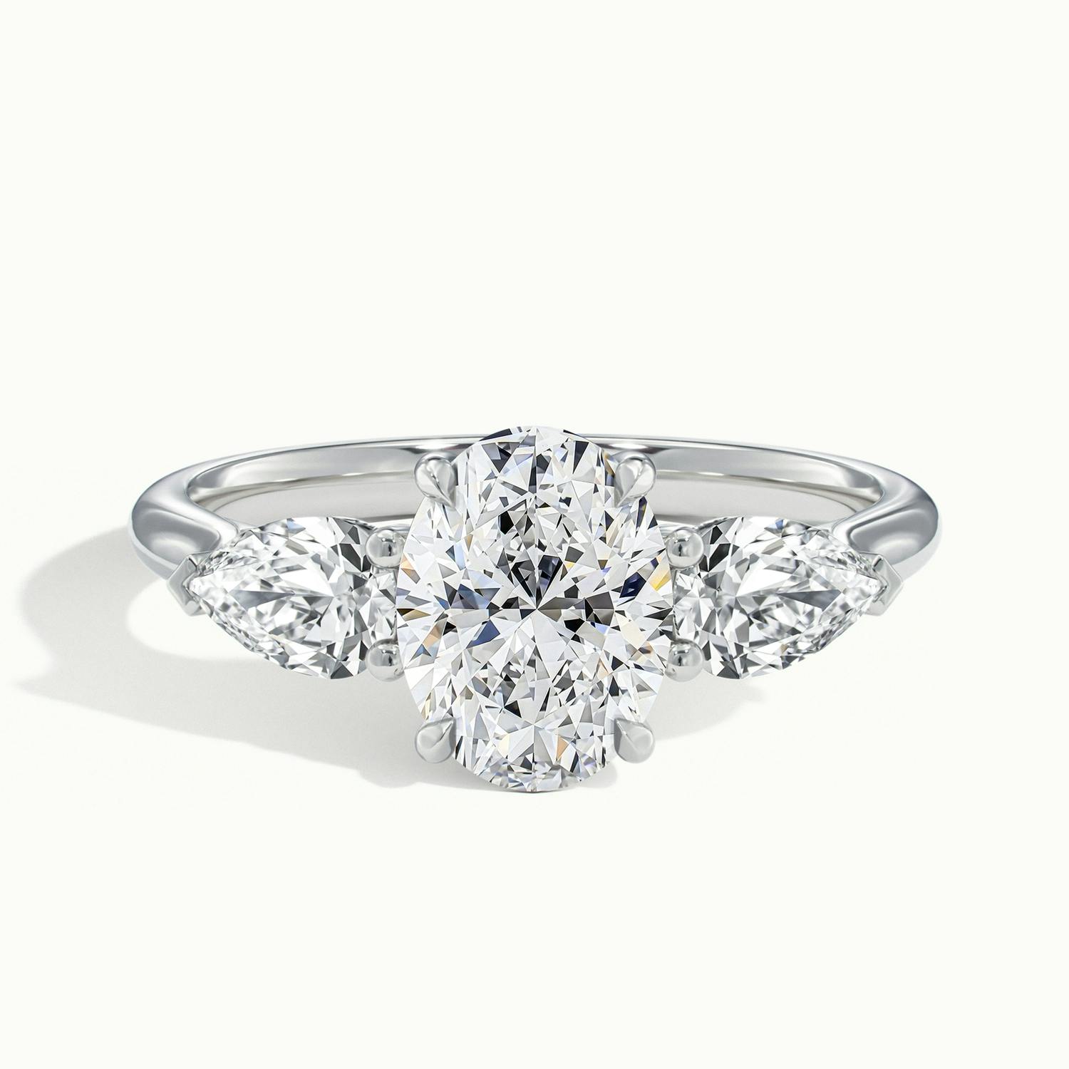 Veyrra Oval Pear Side Stone Engagement Ring