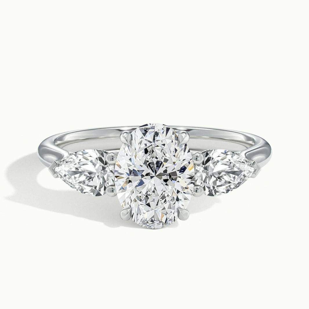 Veyrra Oval Pear Side Stone Engagement Ring