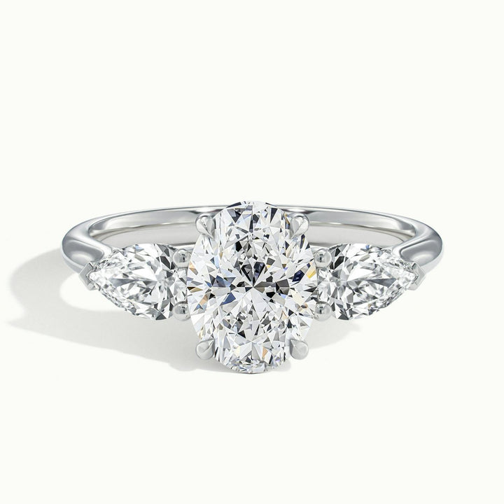 Veyrra Oval Pear Side Stone Engagement Ring