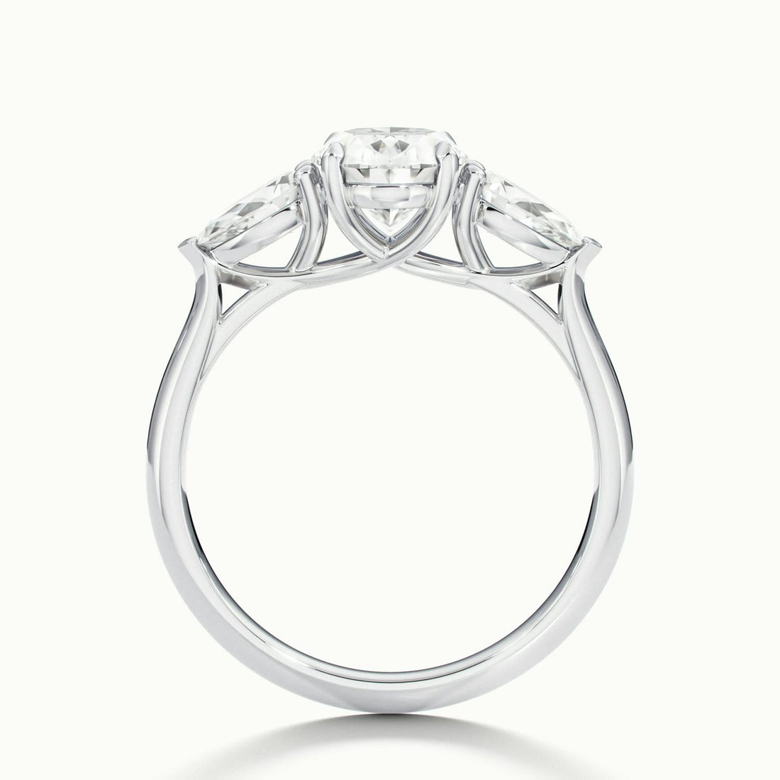 Veyrra Oval Pear Side Stone Engagement Ring