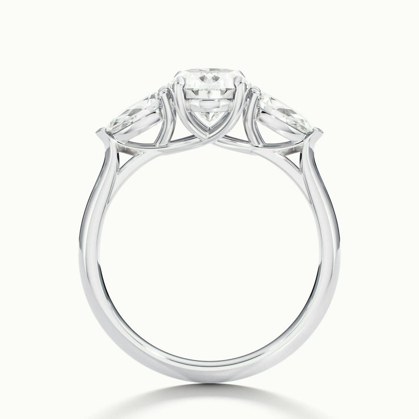Veyrra Oval Pear Side Stone Engagement Ring