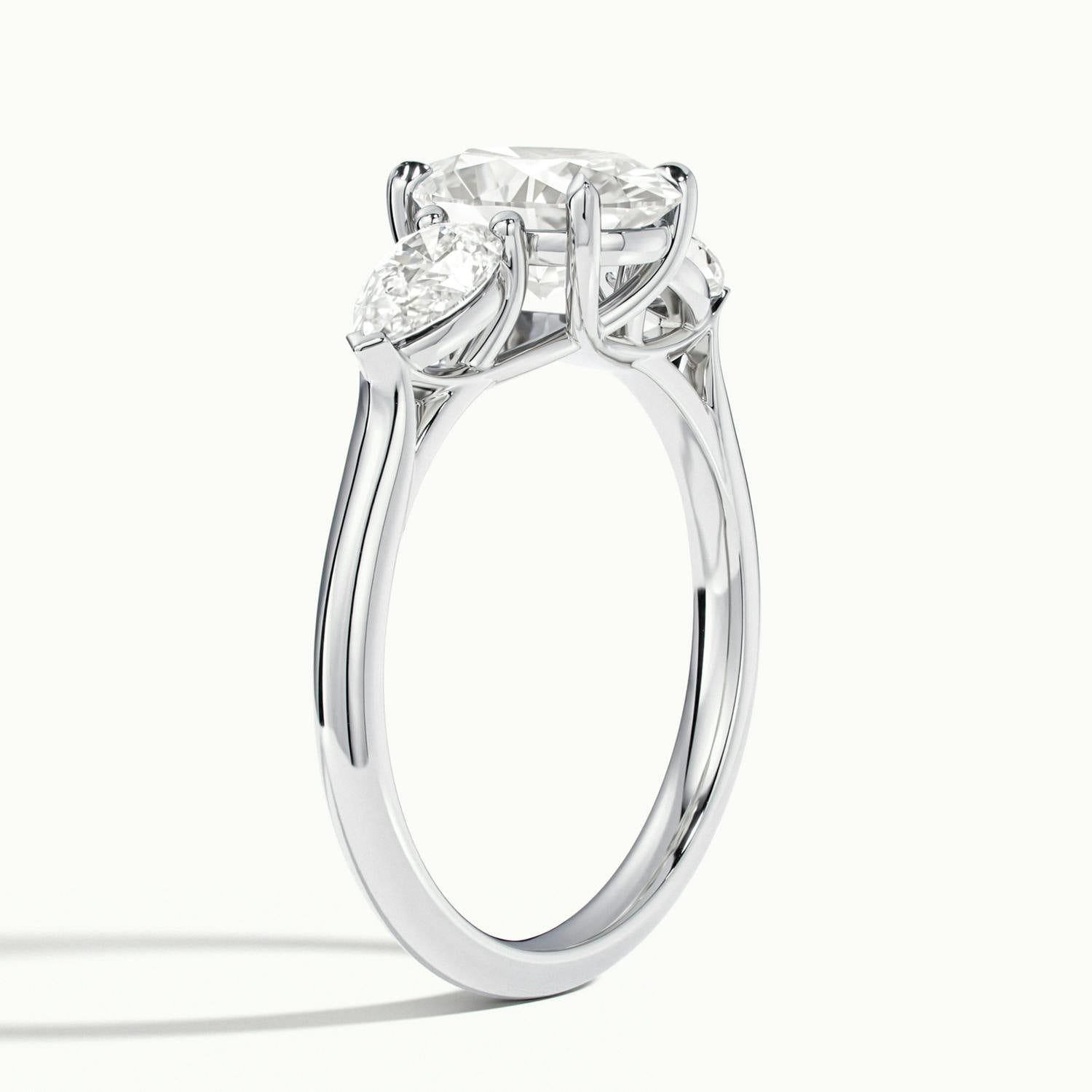 Veyrra Oval Pear Side Stone Engagement Ring