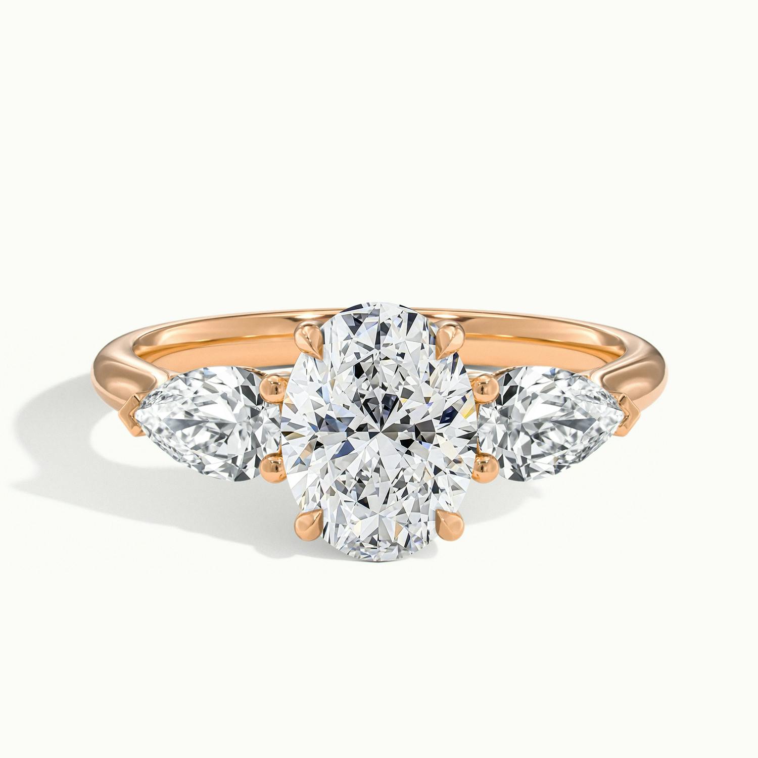 Veyrra Oval Pear Side Stone Engagement Ring