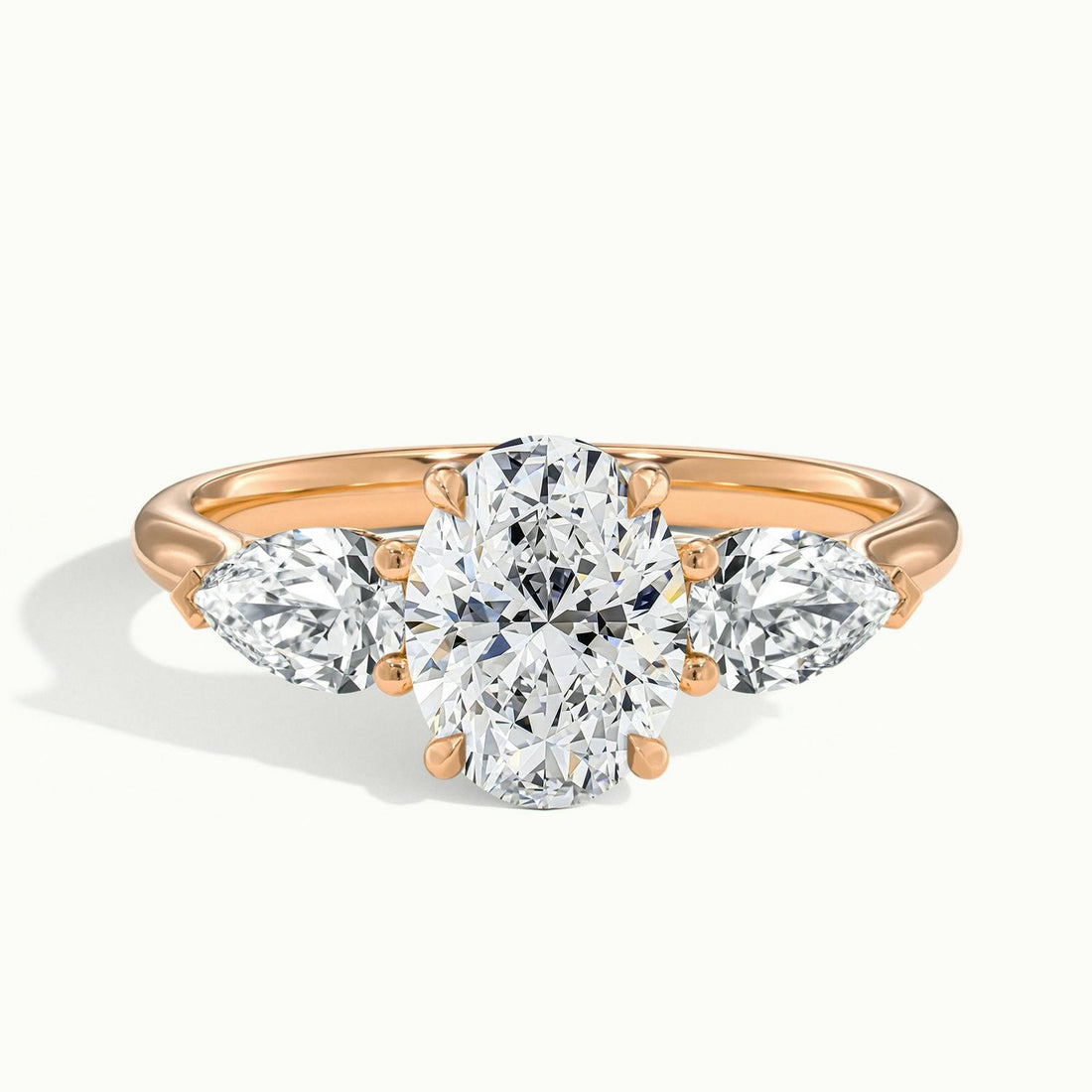 Veyrra Oval Pear Side Stone Engagement Ring