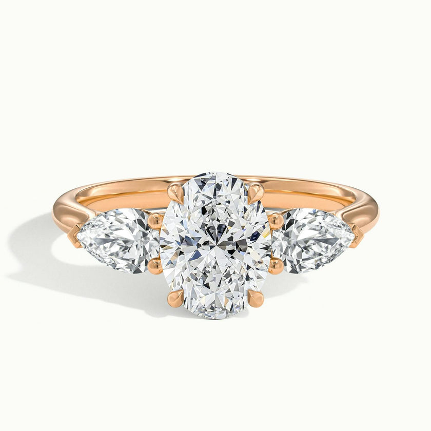 Veyrra Oval Pear Side Stone Engagement Ring
