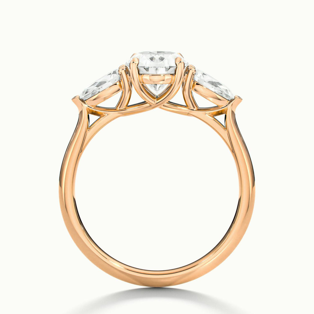 Veyrra Oval Pear Side Stone Engagement Ring