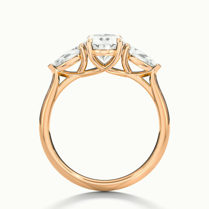 Veyrra Oval Pear Side Stone Engagement Ring