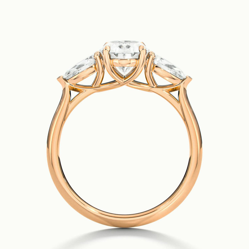 Veyrra Oval Pear Side Stone Engagement Ring