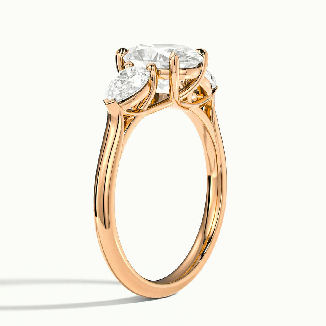 Veyrra Oval Pear Side Stone Engagement Ring