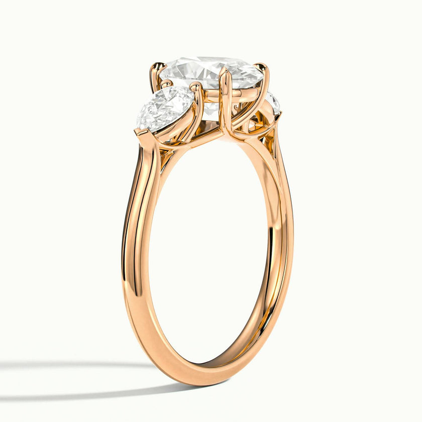 Veyrra Oval Pear Side Stone Engagement Ring