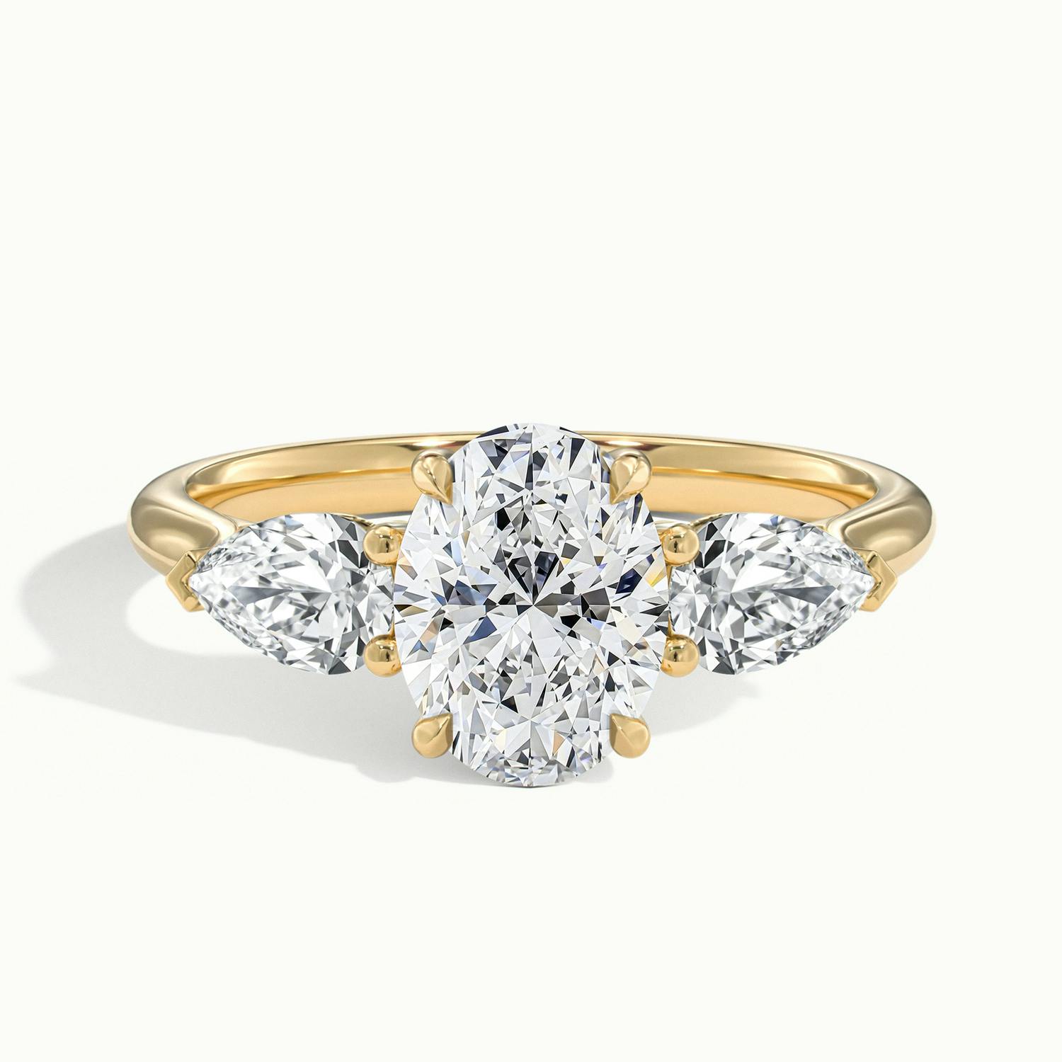Veyrra Oval Pear Side Stone Engagement Ring