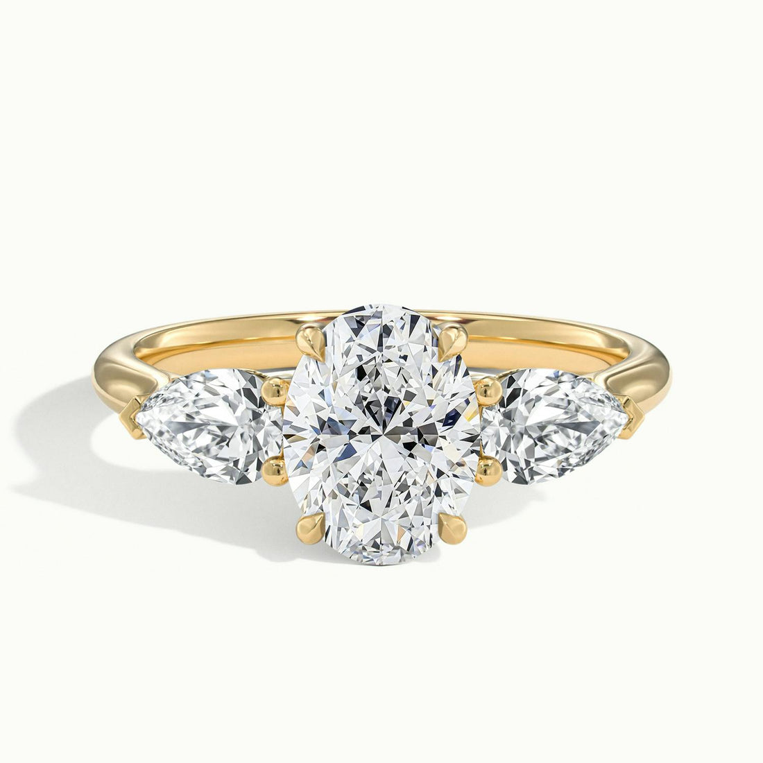 Veyrra Oval Pear Side Stone Engagement Ring