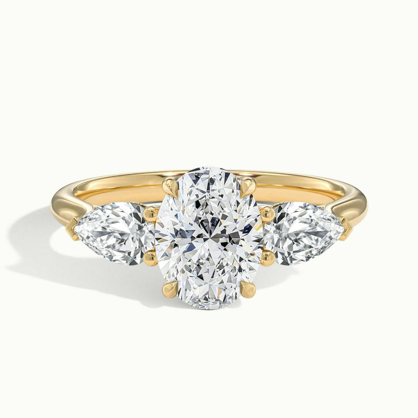 Veyrra Oval Pear Side Stone Engagement Ring