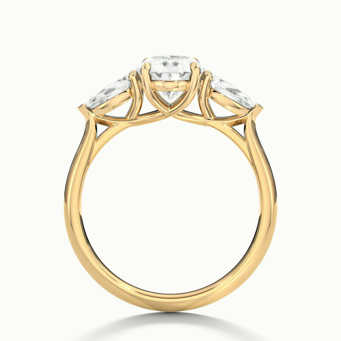 Veyrra Oval Pear Side Stone Engagement Ring
