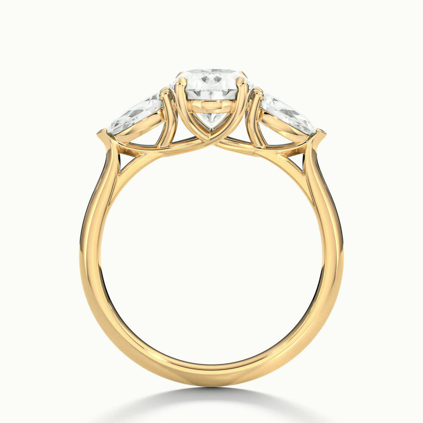 Veyrra Oval Pear Side Stone Engagement Ring