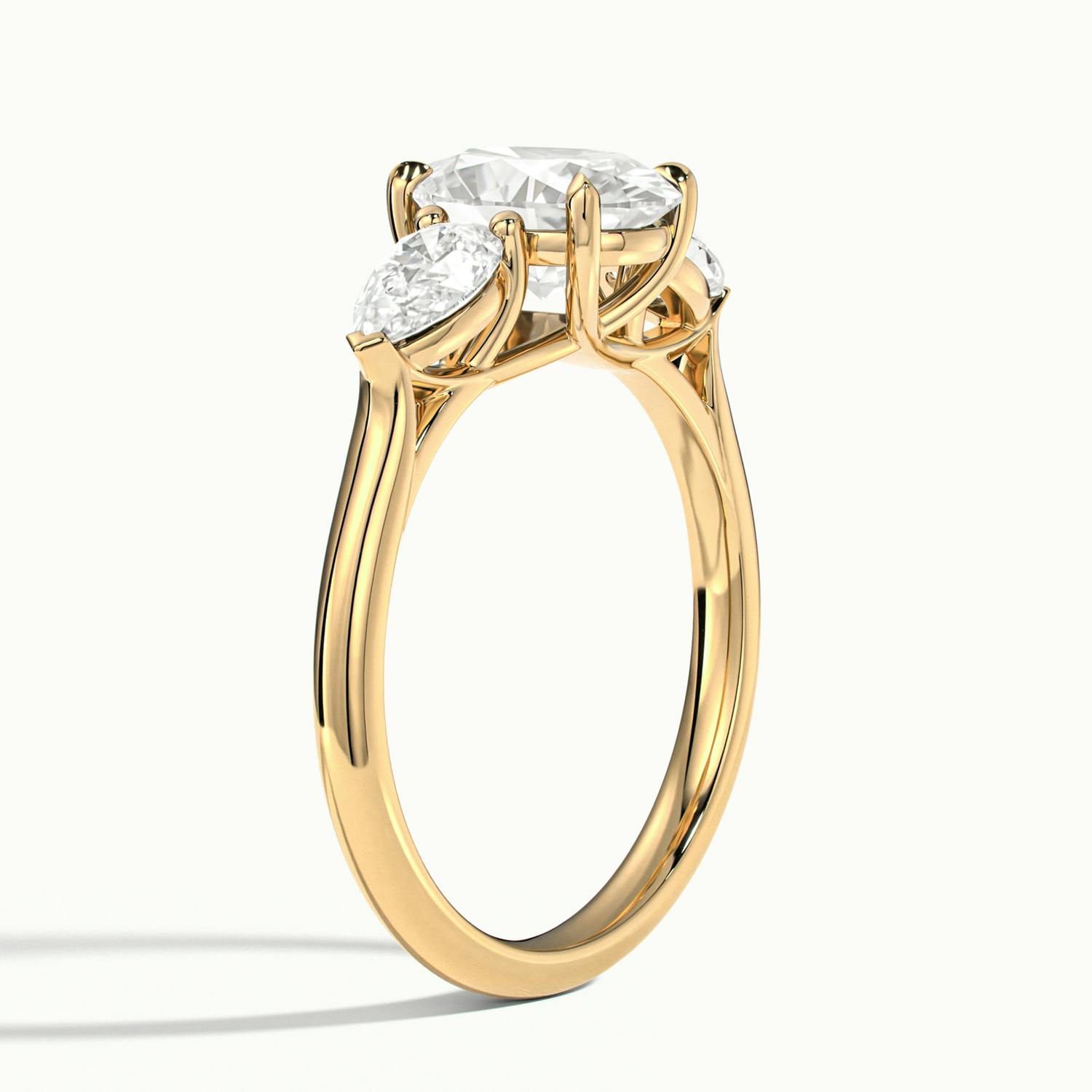 Veyrra Oval Pear Side Stone Engagement Ring