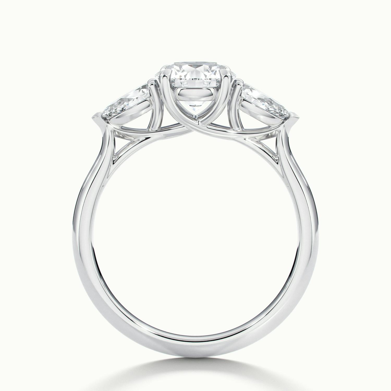 Veyrra Round Pear Side Stone Engagement Ring
