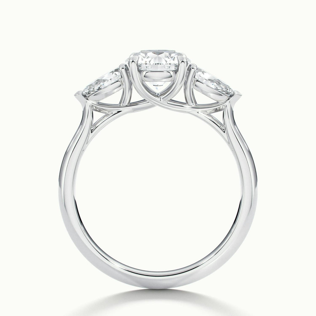Veyrra Round Pear Side Stone Engagement Ring