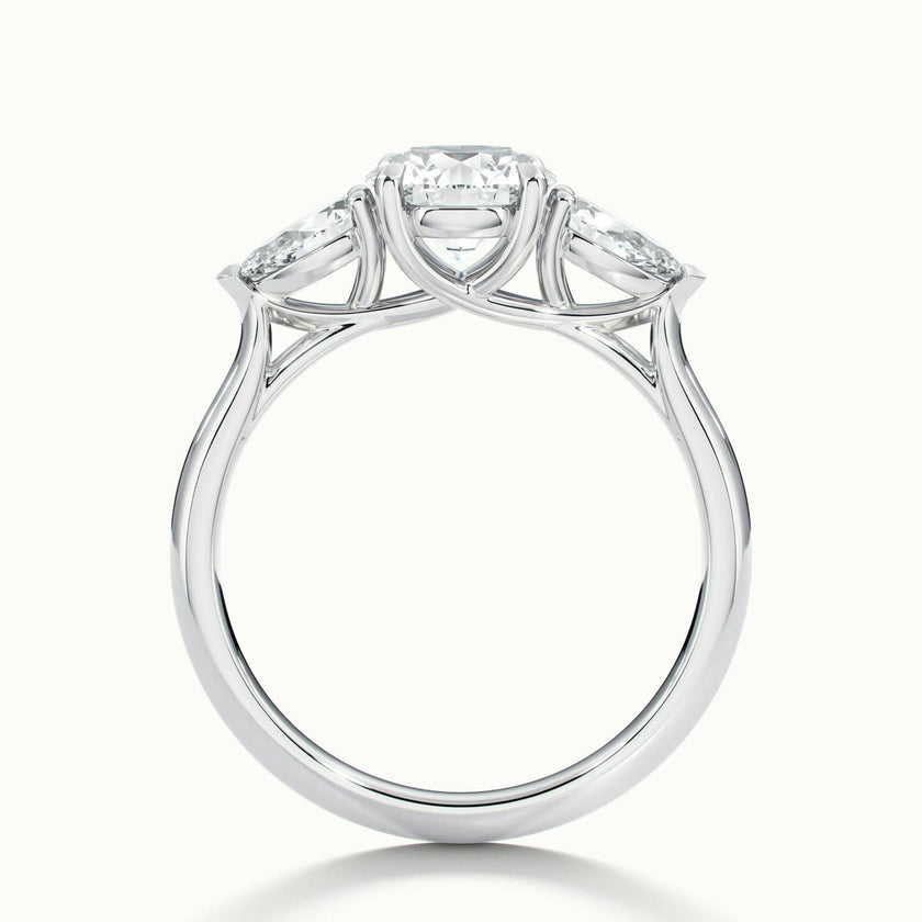 Veyrra Round Pear Side Stone Engagement Ring