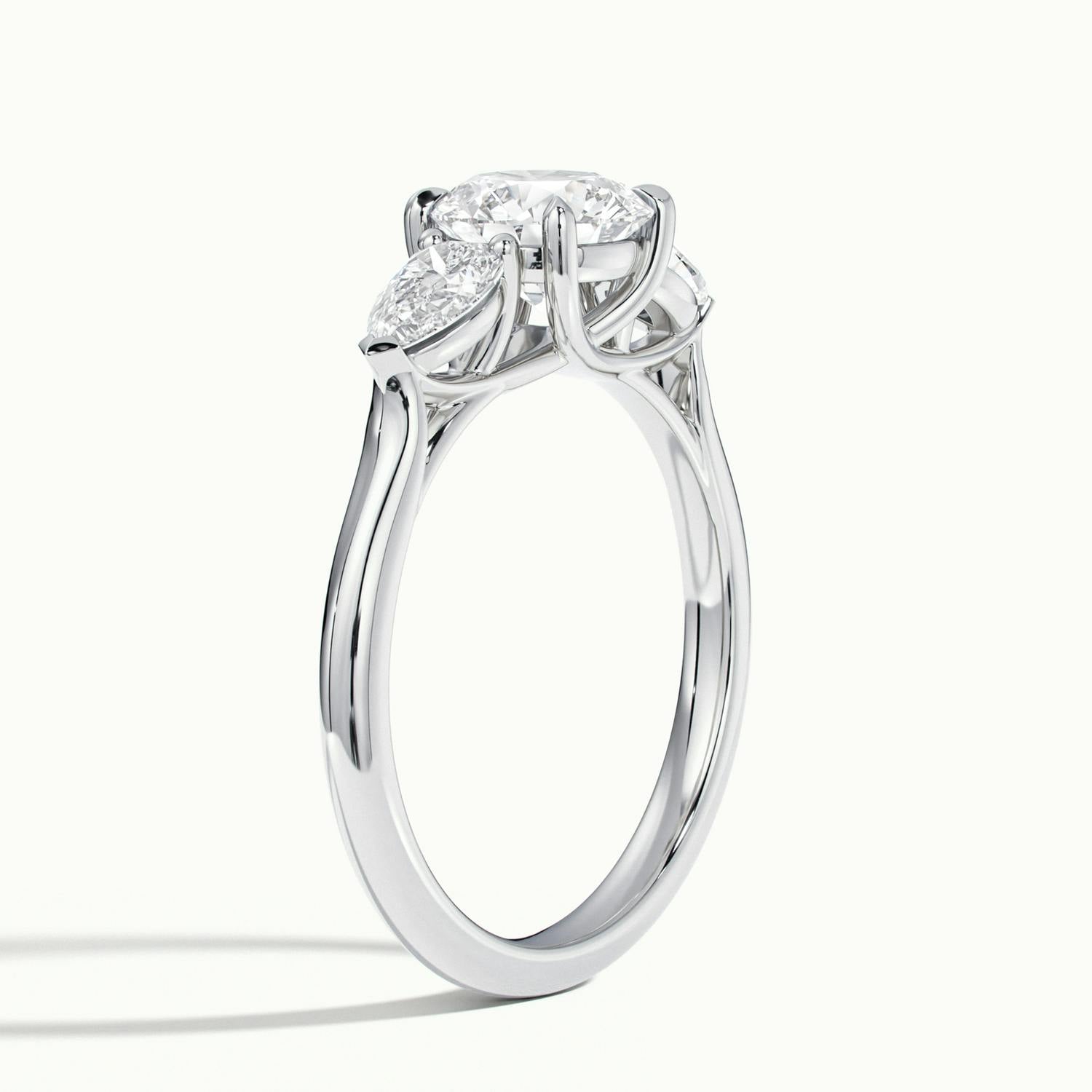 Veyrra Round Pear Side Stone Engagement Ring