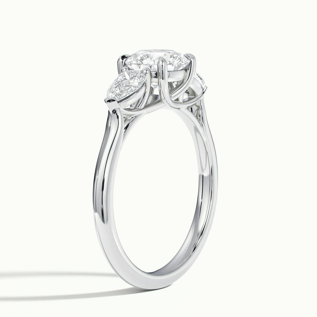 Veyrra Round Pear Side Stone Engagement Ring