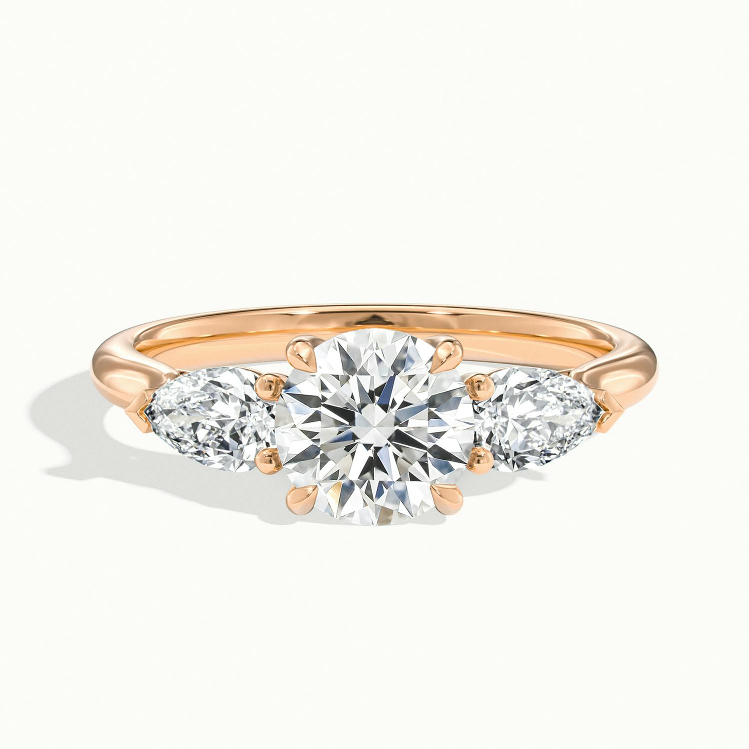 Veyrra Round Pear Side Stone Engagement Ring
