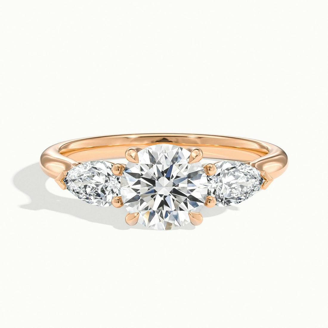 Veyrra Round Pear Side Stone Engagement Ring