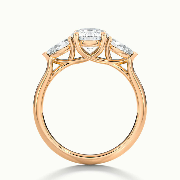 Veyrra Round Pear Side Stone Engagement Ring