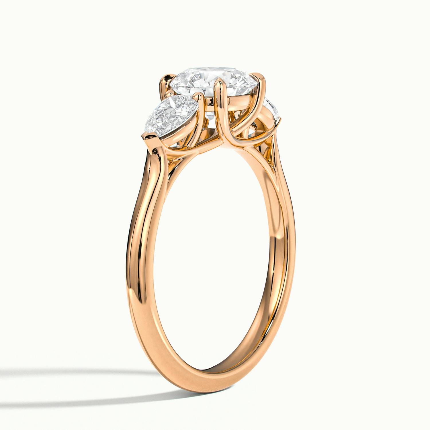 Veyrra Round Pear Side Stone Engagement Ring