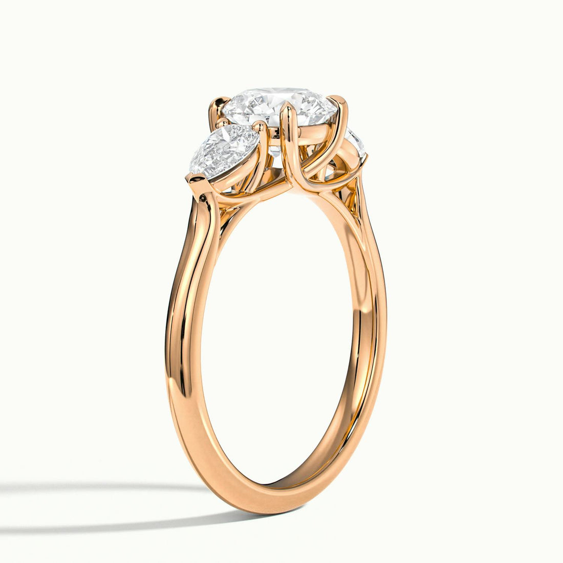 Veyrra Round Pear Side Stone Engagement Ring