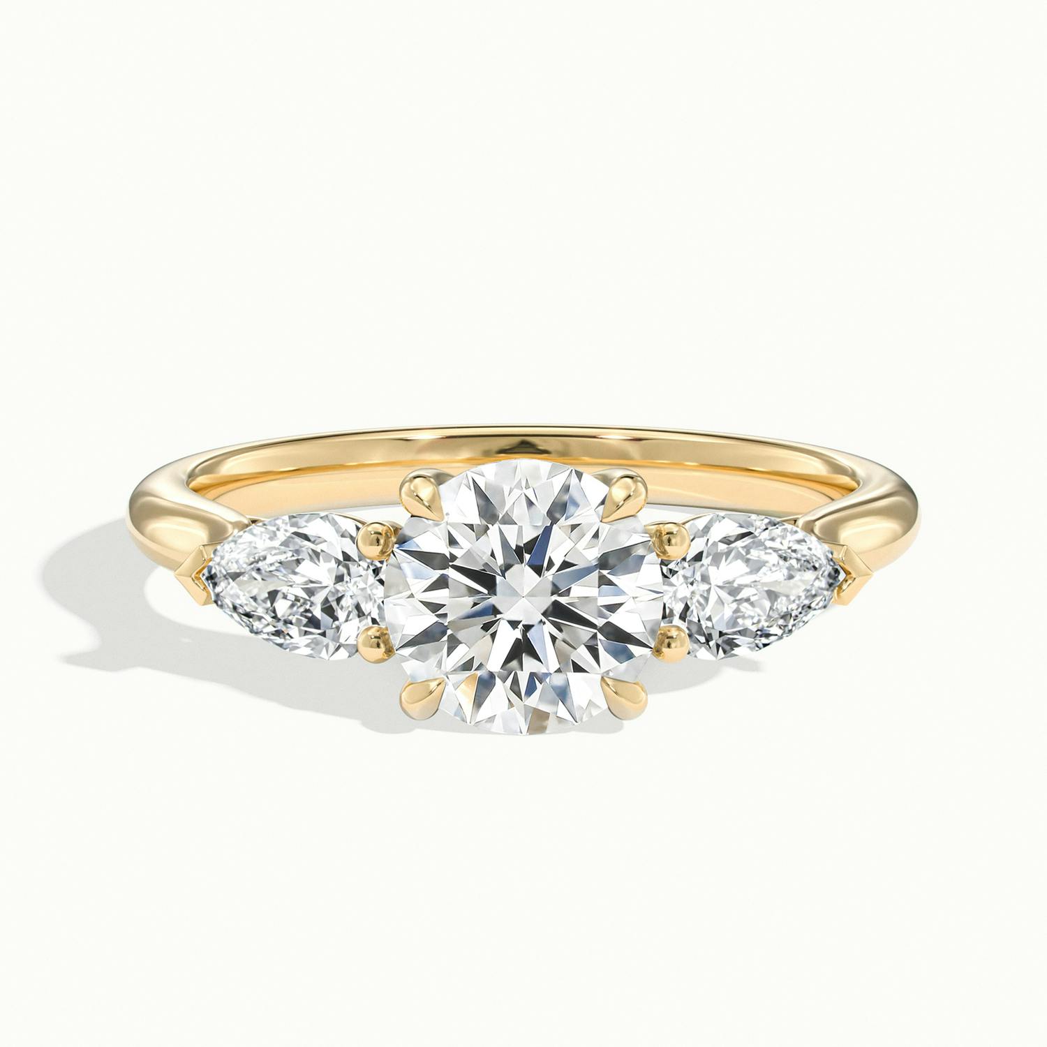 Veyrra Round Pear Side Stone Engagement Ring
