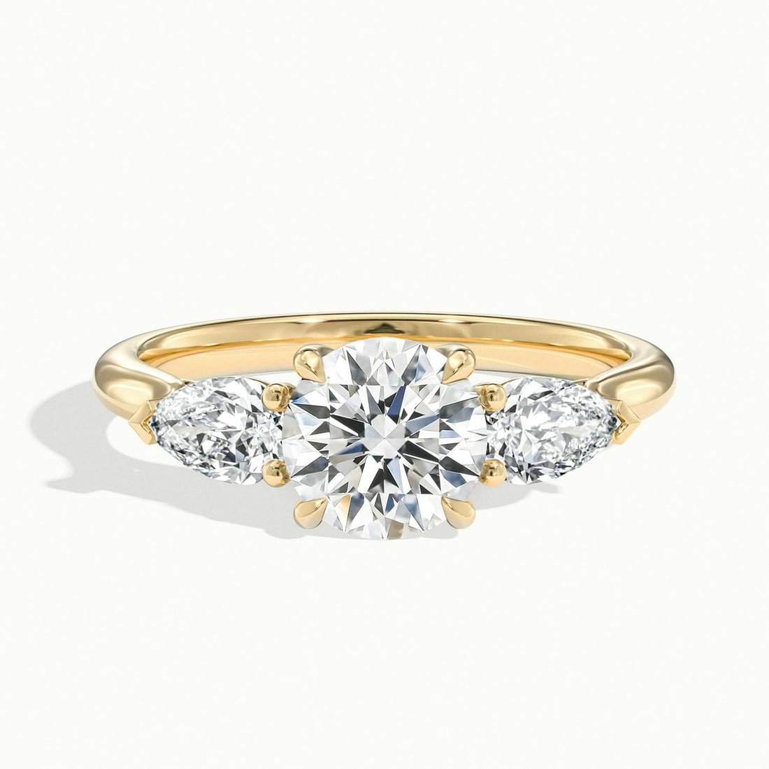 Veyrra Round Pear Side Stone Engagement Ring