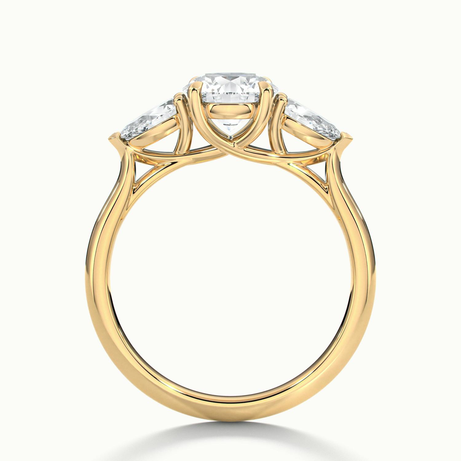 Veyrra Round Pear Side Stone Engagement Ring