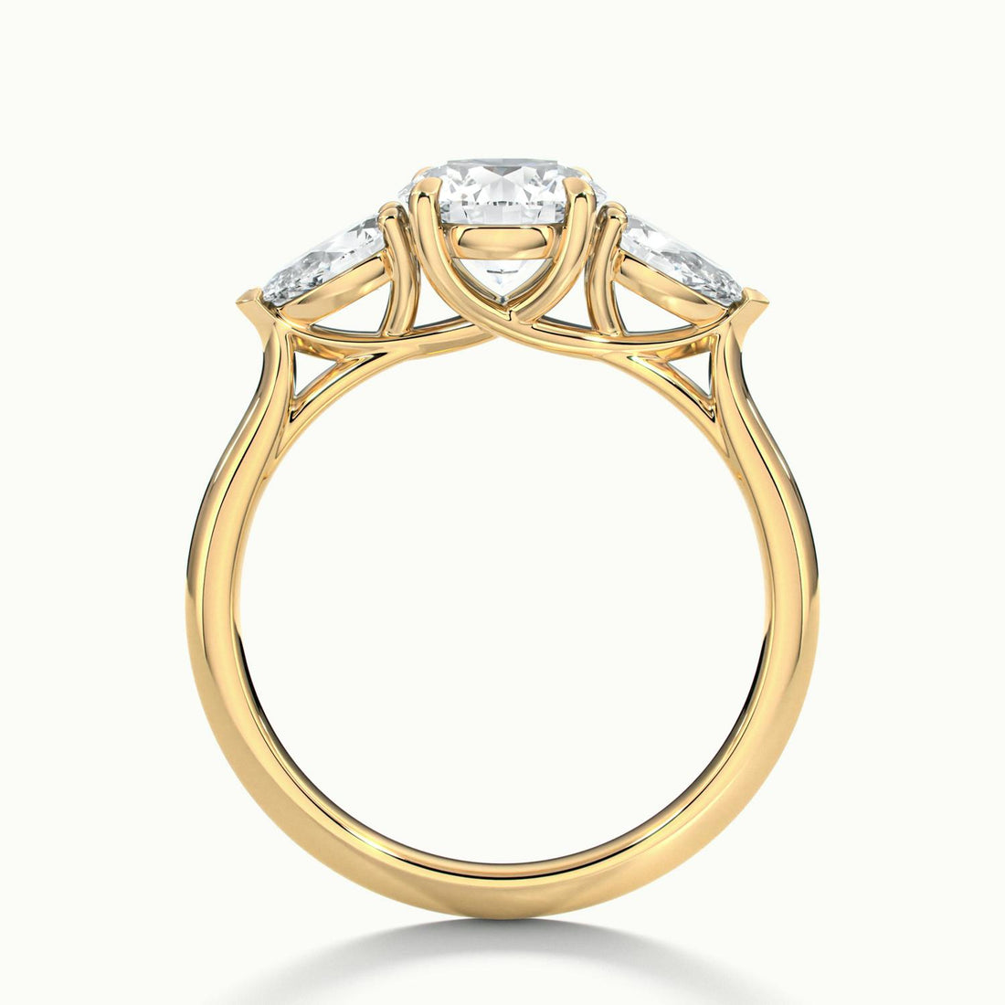 Veyrra Round Pear Side Stone Engagement Ring